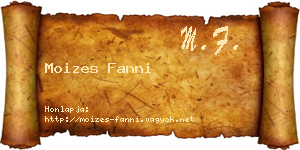 Moizes Fanni névjegykártya