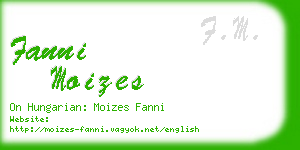 fanni moizes business card